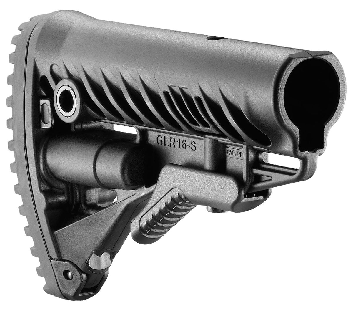 FAB Defense FXGLR16B GLR-16 AR-15 M16 Buttstock Black Polymer Anti-Rattle Storage QD Sling Slots
