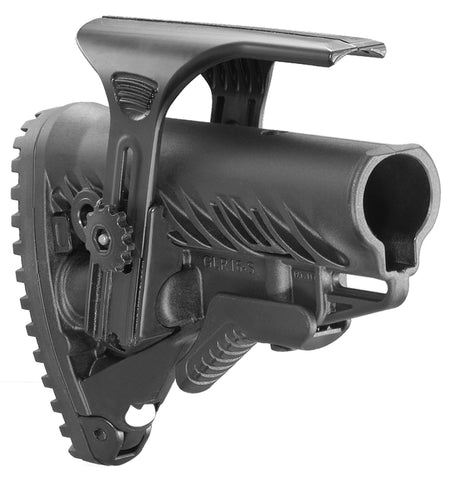 FAB Defense FXGLR16CP GLR-16 CP AR-15 M4 Stock Black Polymer Adjustable Cheek Rest Anti-Rattle