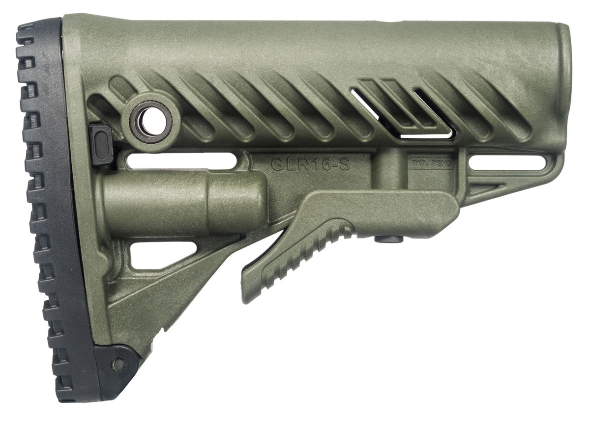 FAB Defense FXGLR16G GLR-16 OD Green AR-15 M16 Stock Polymer Anti-Rattle QD Sling Storage