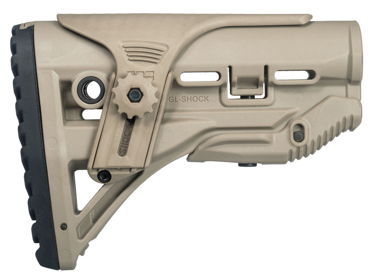 FAB Defense GL-Shock CP FDE Buttstock for AR-15/M16/M4 with Adjustable Cheekrest