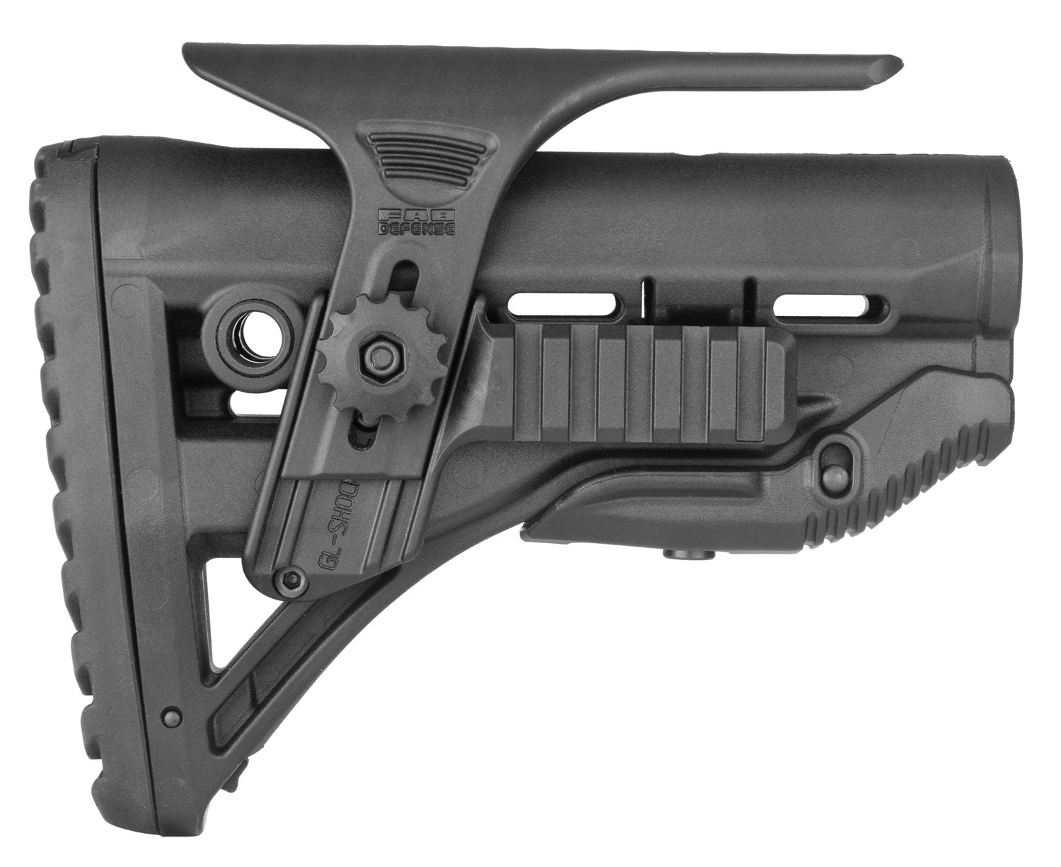 FAB Defense GL-Shock PCP AR-15/M16/M4 Buttstock Dual Picatinny Rails & Adjustable Cheekrest Black