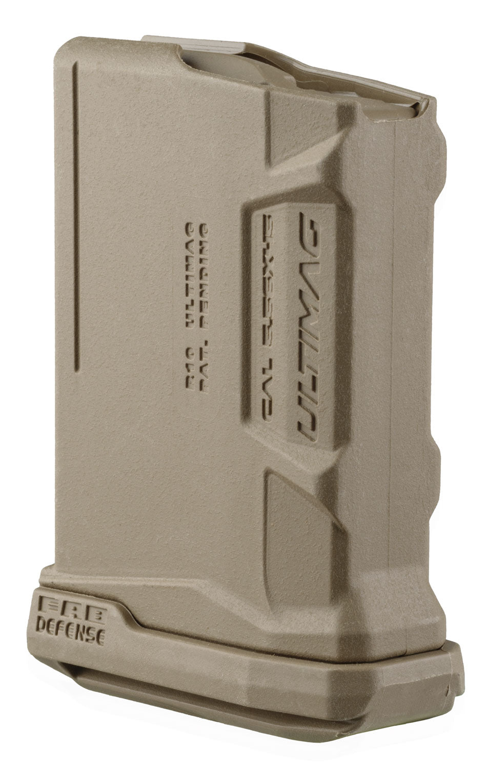 FAB Defense FXUMAGR10T Ultimag 10rd AR-15/M4 5.56x45 NATO Ergonomic Magazine Flat Dark Earth Polymer and Steel