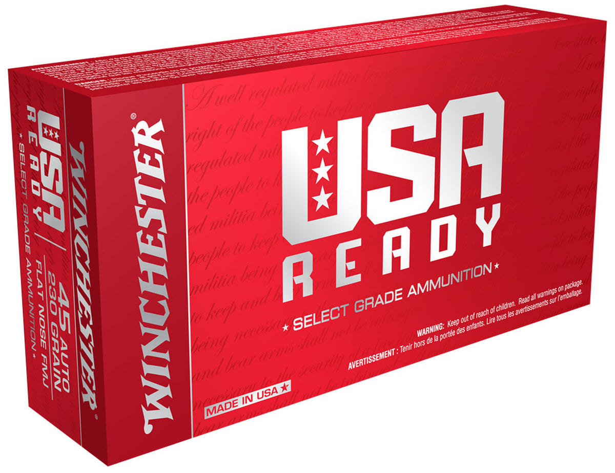 Winchester .45 ACP/Auto USA Ready 230 grain Full Metal Jacket Flat Nose ammunition
