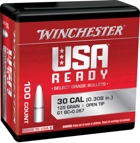 Winchester 308 Winchester 125 Grain Open Tip Component Bullets 100/Box