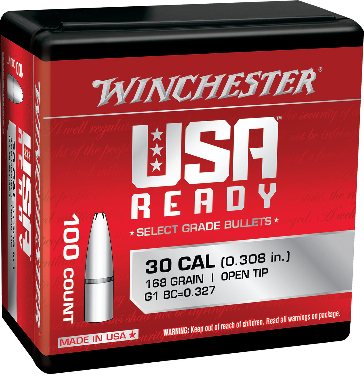 Winchester 308 Winchester 168 Grain Open Tip Component Bullets 100/Box