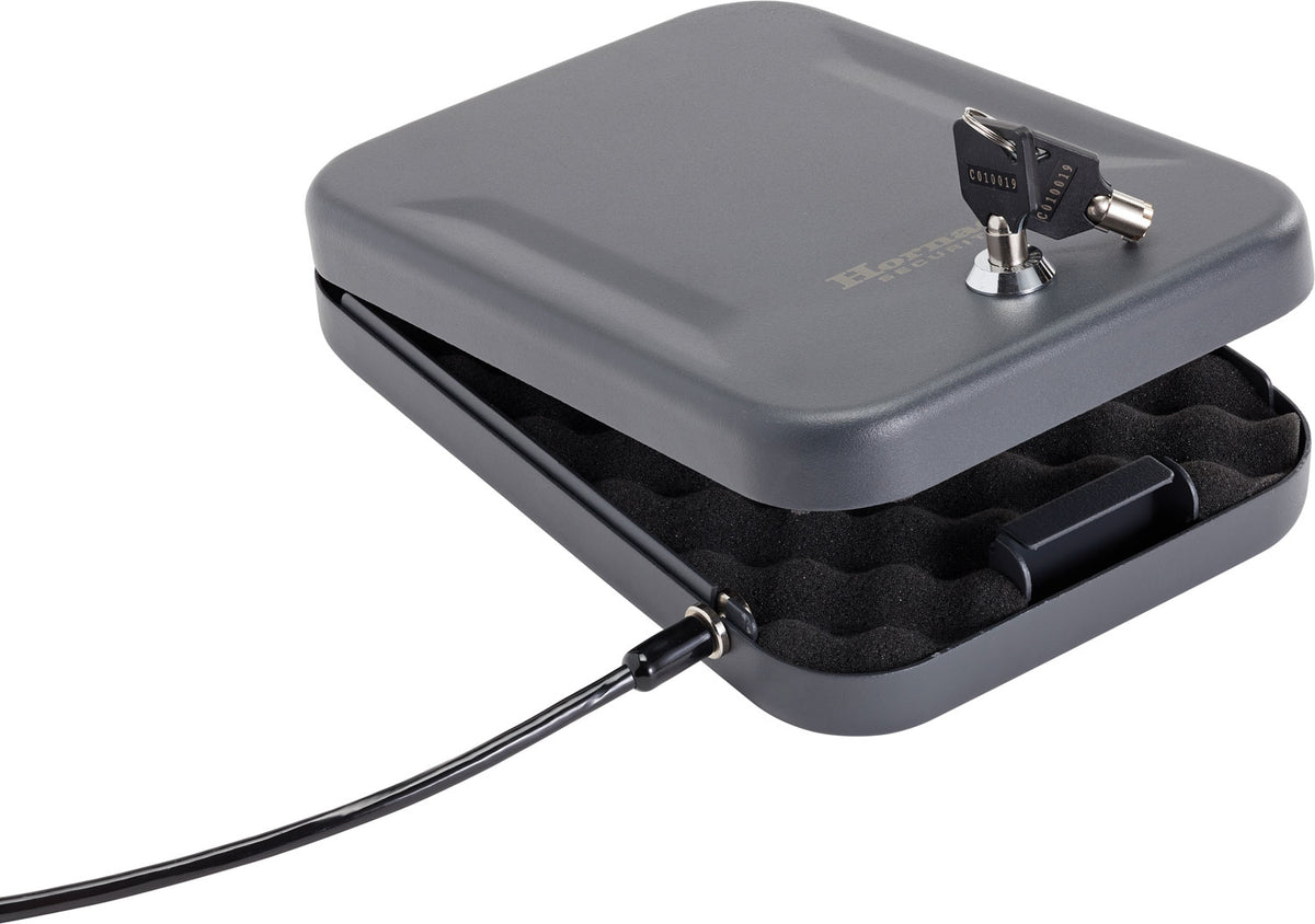 Hornady 95200 Black Steel Standard Lock Box Large Key Entry Single Handgun