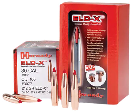 Hornady 2441 6mm .243 Diameter 90 Grain ELD-X Component Bullets Box of 100