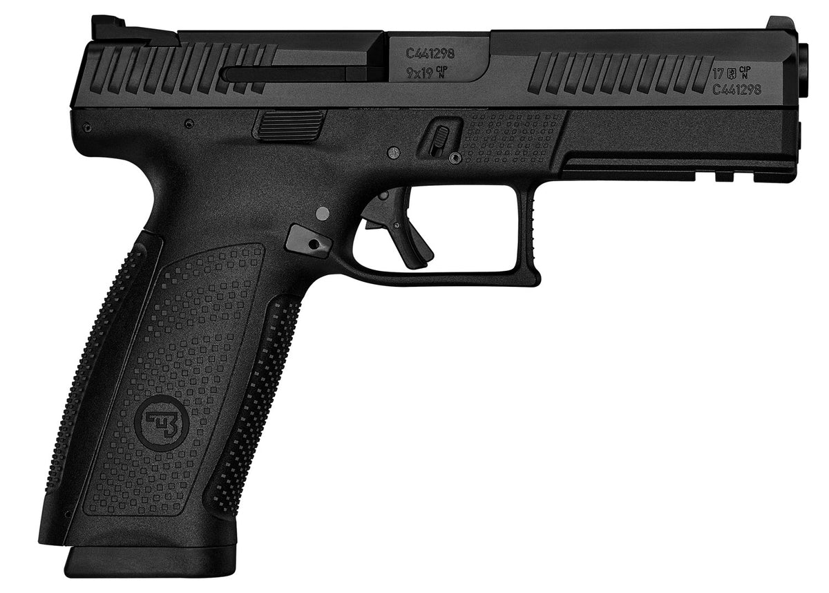 CZ-USA 01540 P-10 F 9mm Luger 10+1 4.50" Black Steel Barrel, Black Nitride Serrated Steel Slide, Black Polymer Frame w/Picatinny Rail, Black Interchangeable Backstrap Grip