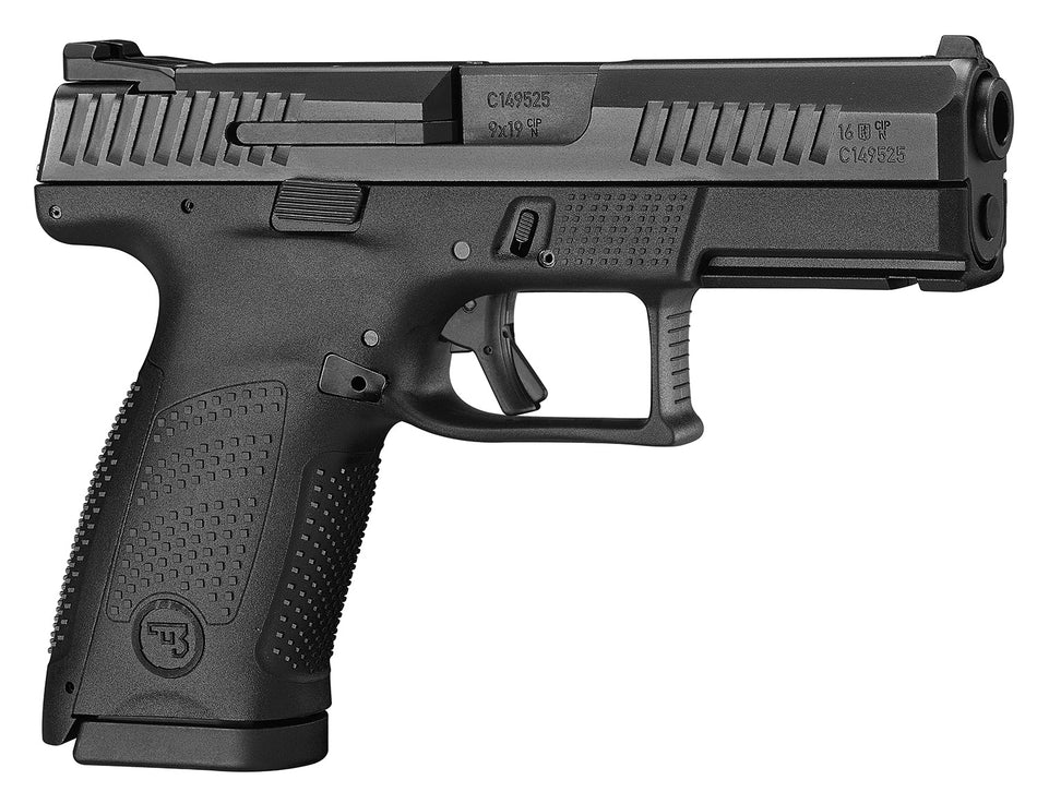 CZ-USA 01531 P-10 C Compact Frame 9mm Luger 10+1 4.02" Black Stainless Steel Barrel, Black Nitride Serrated Steel Slide, Black Polymer Frame w/Picatinny Rail, Black Interchangeable Backstrap Grip