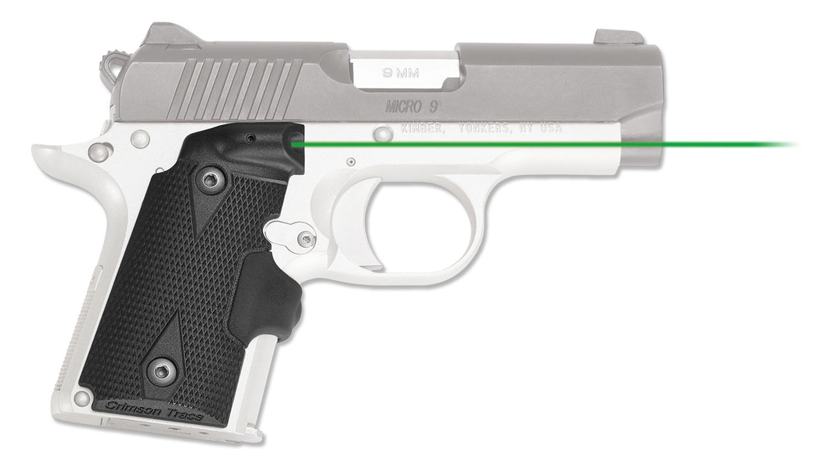 Crimson Trace LG-409G Lasergrips Kimber Micro 9 Pistol, Green Laser Black Polymer