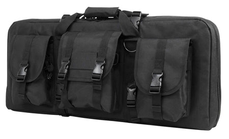 NcStar CVCPD2962B28 28" Black PVC VISM SubGun Case for 2 AR/AK Pistols with Pockets & Padded Divider
