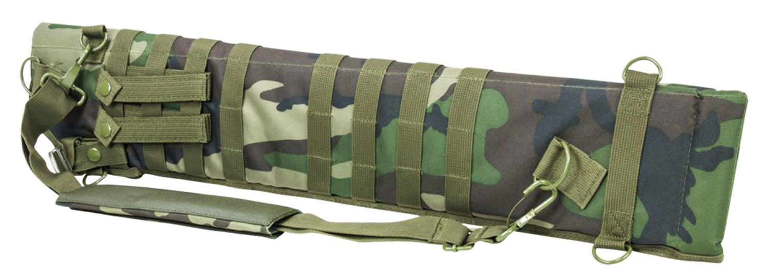 NcStar CVSCB2917WC VISM 29-34.75" Woodland Camo PVC Shotgun Scabbard with MOLLE & Retention Strap