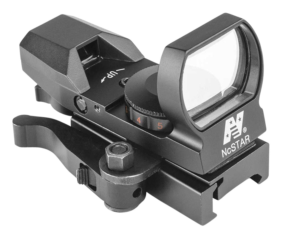 NcStar D4RGBQ Four Reticle Red Green Reflex Sight 1x Black Anodized QR Weaver Mount