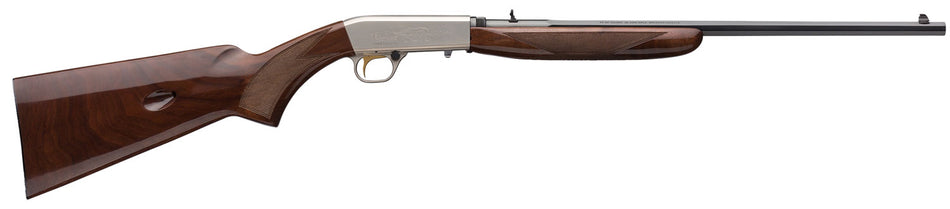 Browning 021023102 SA-22 22 LR 11+1 19.375" Polished Blued/ 19.30" Octagon Barrel, Satin Nickel Receiver, Gloss Black Walnut/ Wood Stock, Right Hand