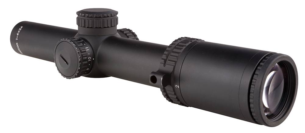 Trijicon AccuPower 1-4x24mm SFP Riflescope Illuminated Green Segmented Dot 30mm Tube Black 1900007