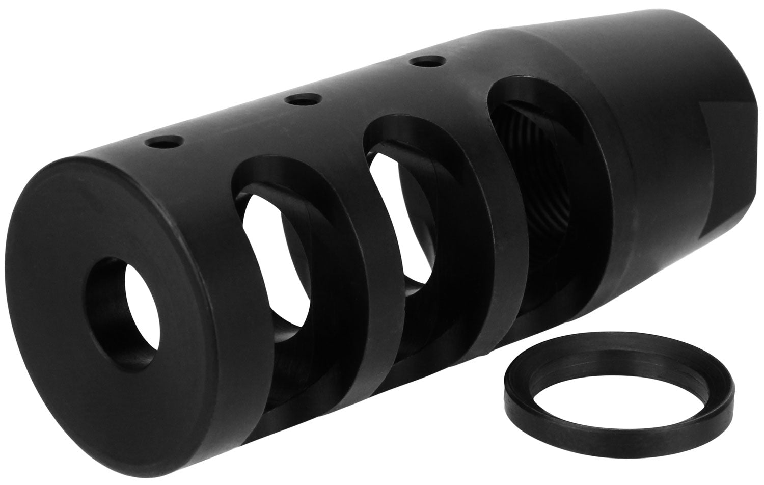 TacFire AR-15 MZ1002N Compact Compensator 5.56 NATO Black Nitride Steel 1/2-28 tpi