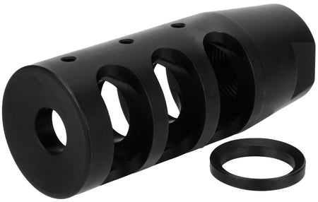 TacFire AR-15 MZ1002N Compact Compensator 5.56 NATO Black Nitride Steel 1/2-28 tpi