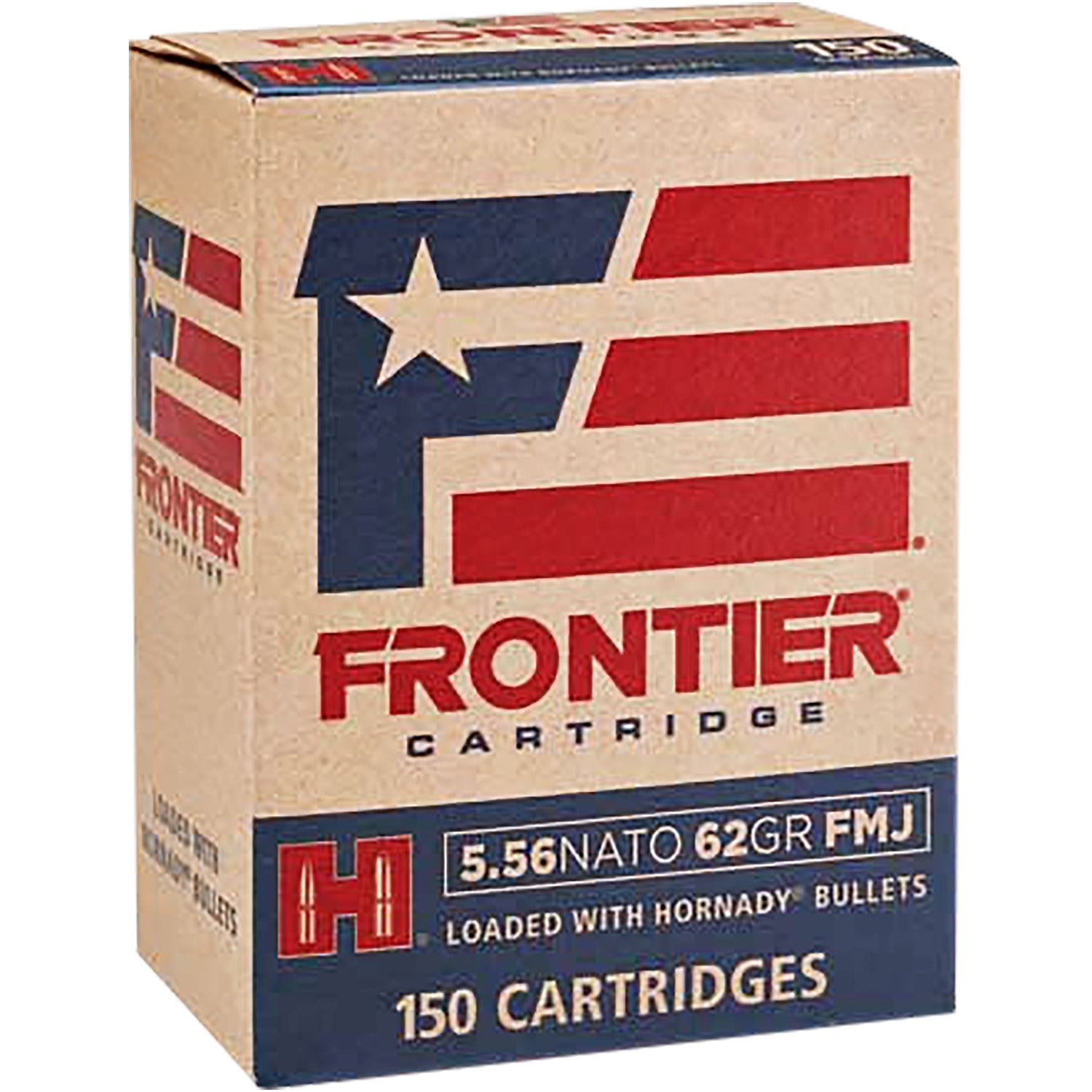 Frontier Cartridge 5.56x45mm NATO Lake City Military Grade 62 grain Full Metal Jacket ammunition