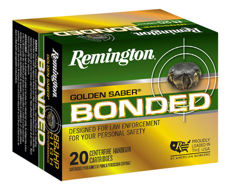 Remington Golden Saber Bonded Brass Jacketed Hollow Point 124 Grain 9mm Luger/Parabellum 1125 fps 047700494500