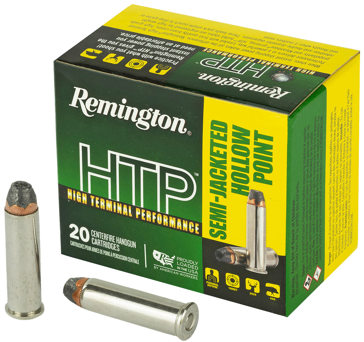 Remington HTP Semi Jacketed Hollow Point 158 Grain .357 Magnum 1235 fps 047700496108