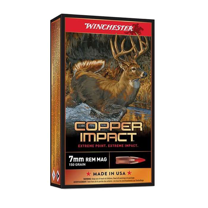 Winchester 7mm Remington Mag COPPER IMPACT 150 grain Copper Extreme Point Lead-Free ammunition