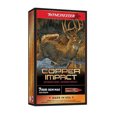 Winchester 7mm Remington Mag COPPER IMPACT 150 grain Copper Extreme Point Lead-Free ammunition