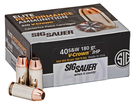 Sig Sauer Elite Performance V Crown Jacketed Hollow Point 180 Grain .40 S&W 985 fps 798681501717