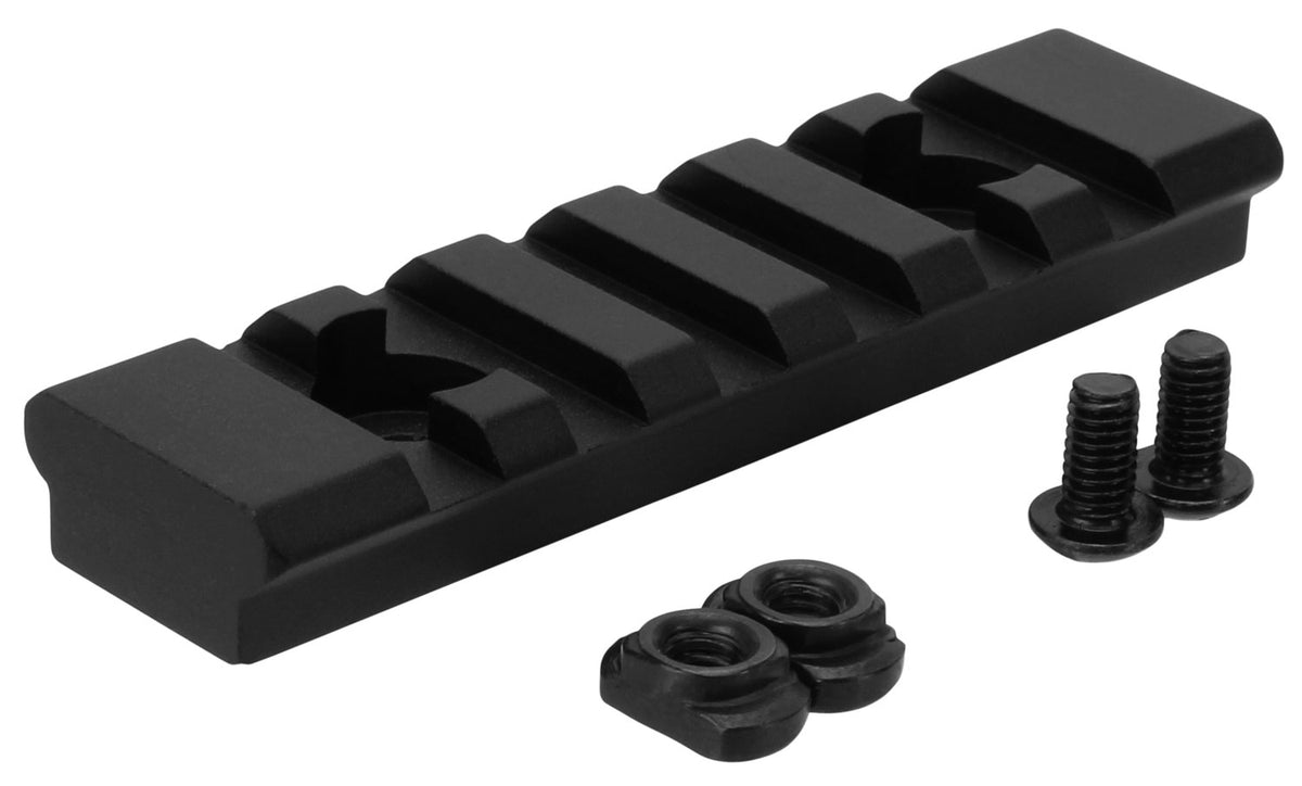 TacFire M-LOK to Picatinny Section Rail 3 Inch 7 Slots Black Anodized MAR105M