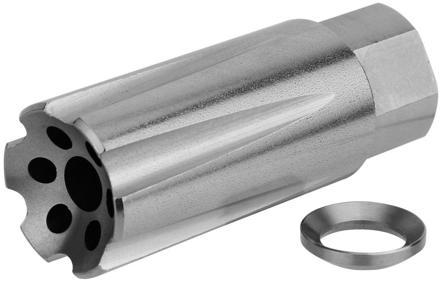 TacFire Linear Compensator Stainless Steel 1/2"-28 for AR-15 5.56x45mm NATO MZ1020SS