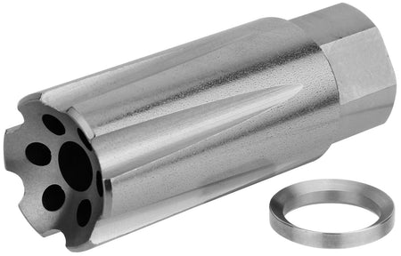 TacFire Linear Compensator Stainless Steel 1/2"-36 for 9mm AR Platform MZ10209MMSS