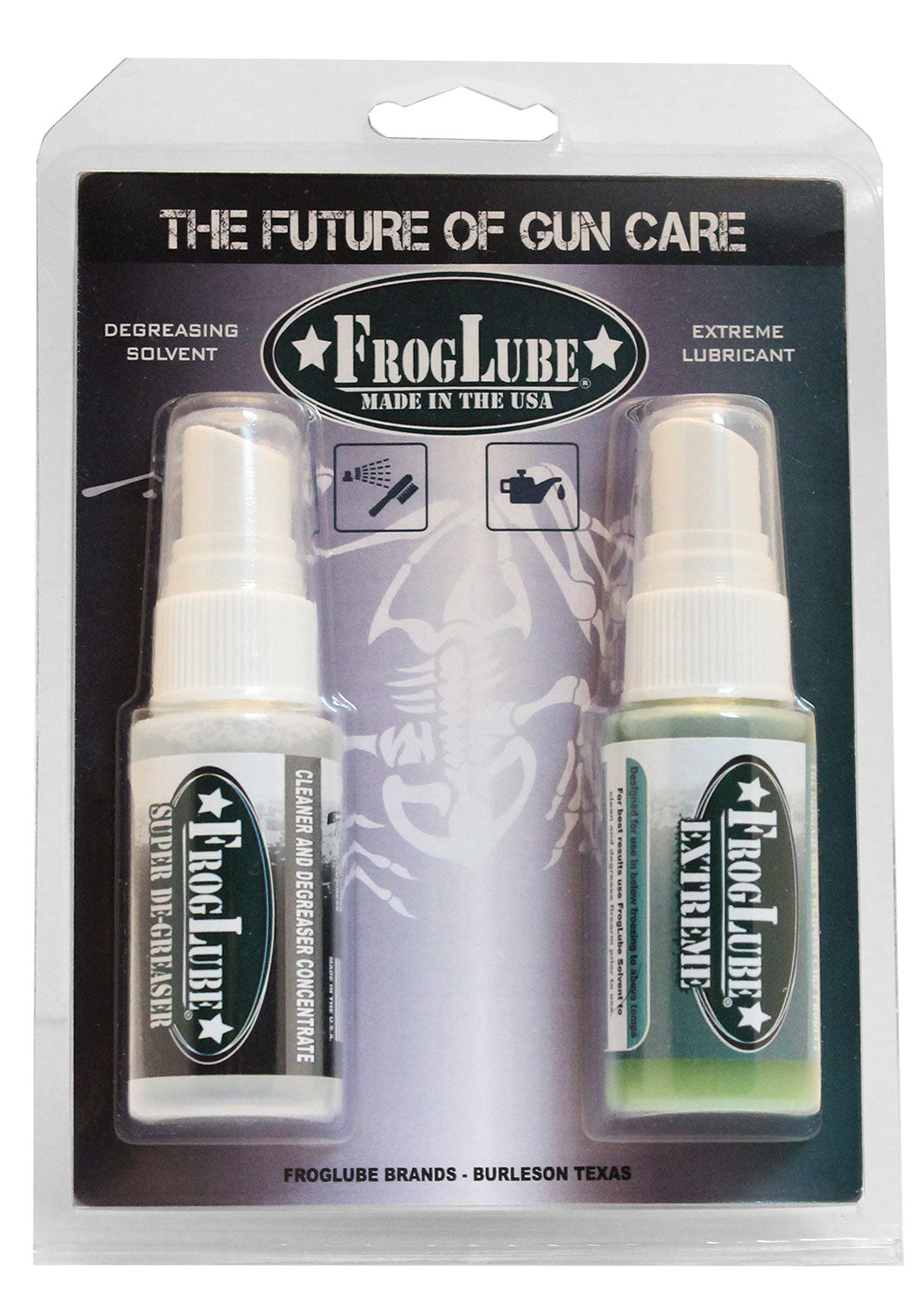 FrogLube 15265 Dual Cleaning Kit 2oz Spray - Removes Oil, Grease & Carbon