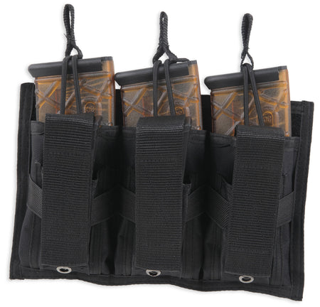 Bulldog BDT62 Tri-Double Magazine Pouch Black MOLLE Belt Loop for AR 30-Round and Pistol High-Cap Mags
