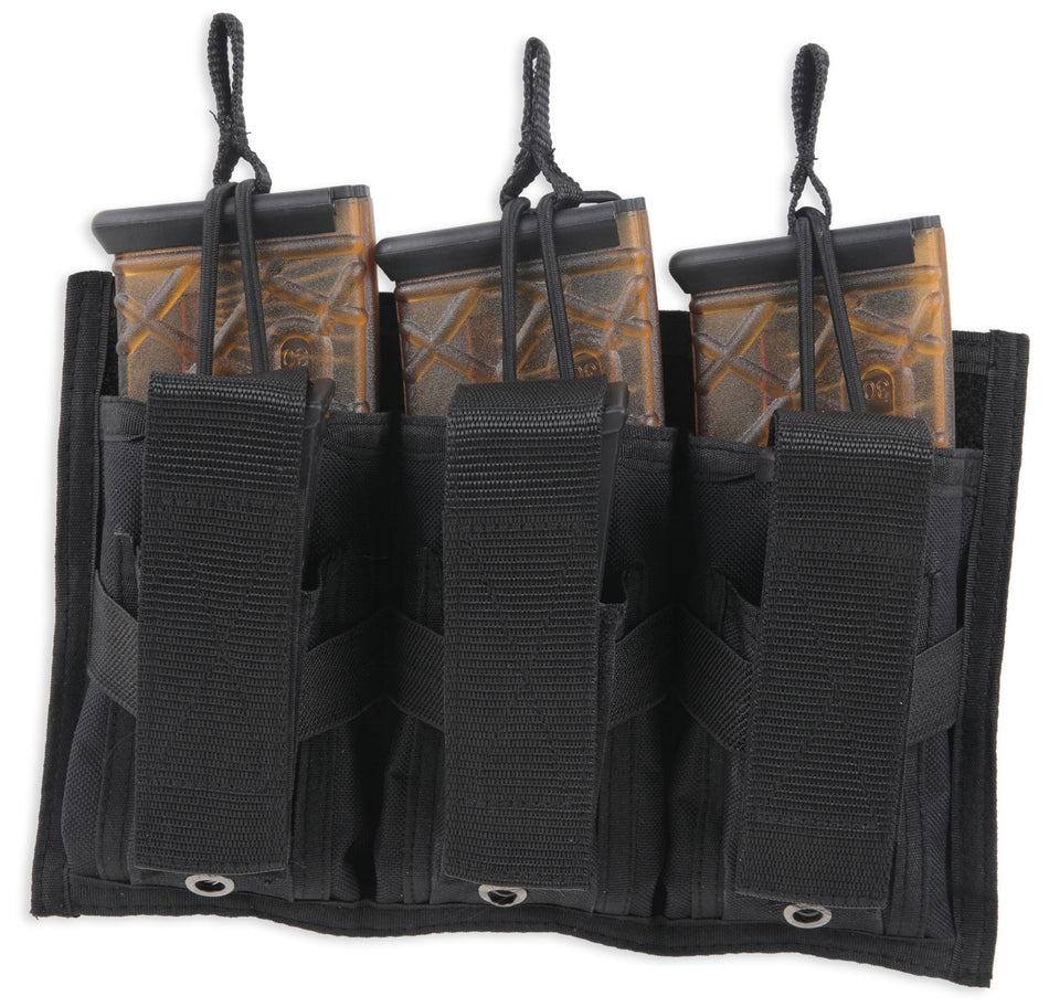 Bulldog BDT62 Tri-Double Magazine Pouch Black MOLLE Belt Loop for AR 30-Round and Pistol High-Cap Mags