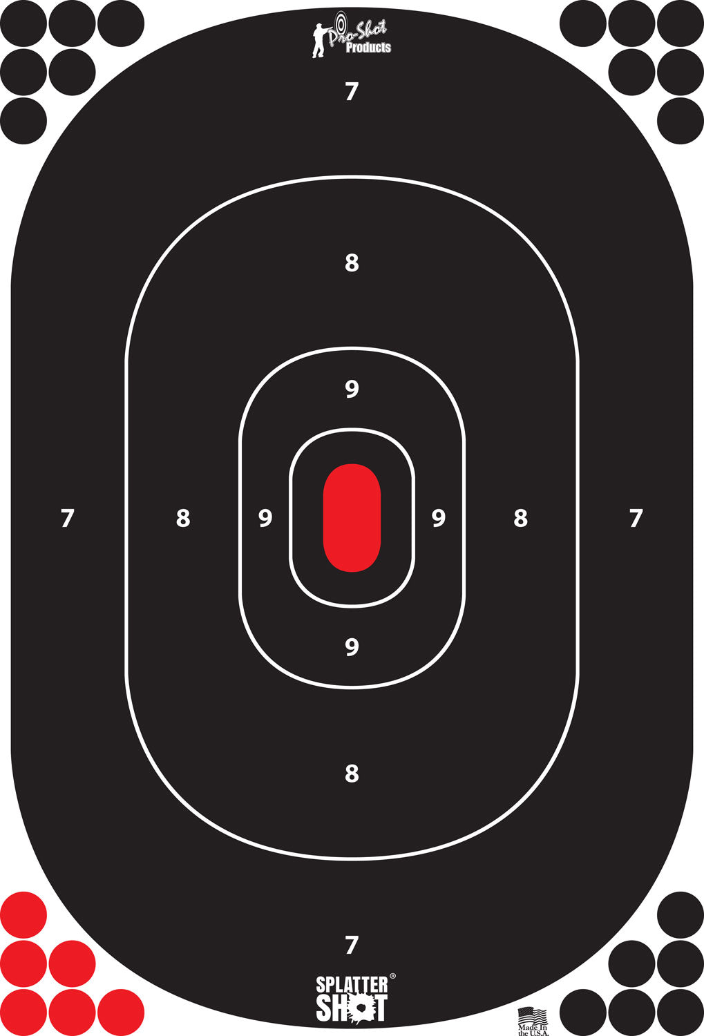 Pro-Shot SILHIN5PK SplatterShot 12"x17" Black/Red Self-Adhesive Silhouette Targets 5-Pack