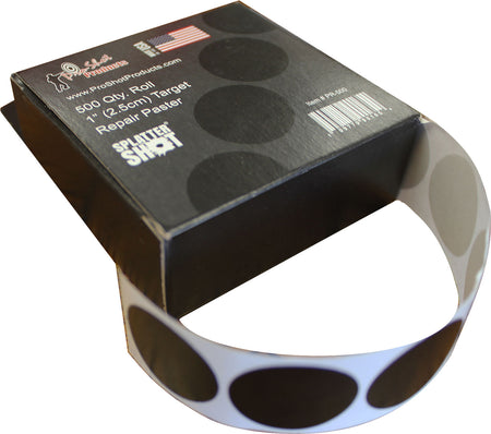 Pro-Shot PR500 1" Black Adhesive SplatterShot Pasters for Target Repair 500-Count Roll