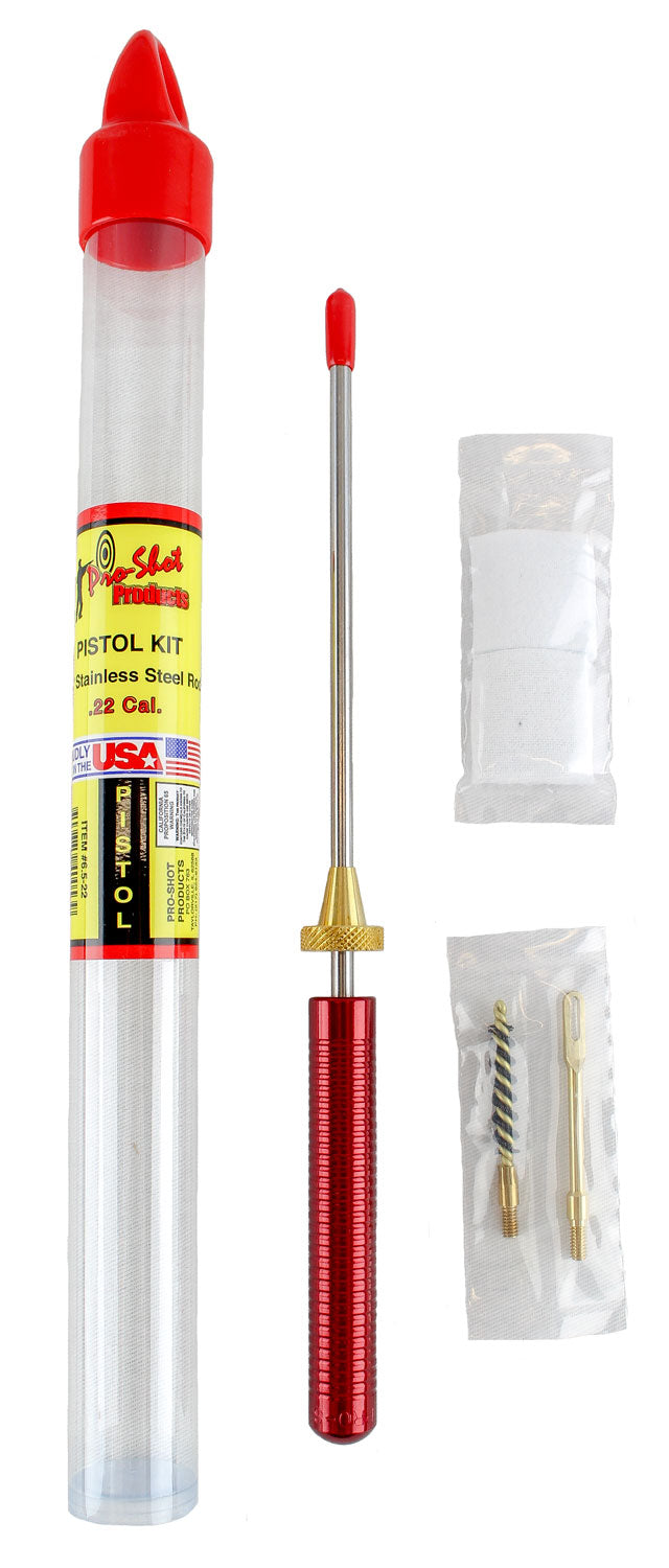 Pro-Shot 6522 .22 Cal Pistol Starter Cleaning Kit Reusable Tube with Hang Cap