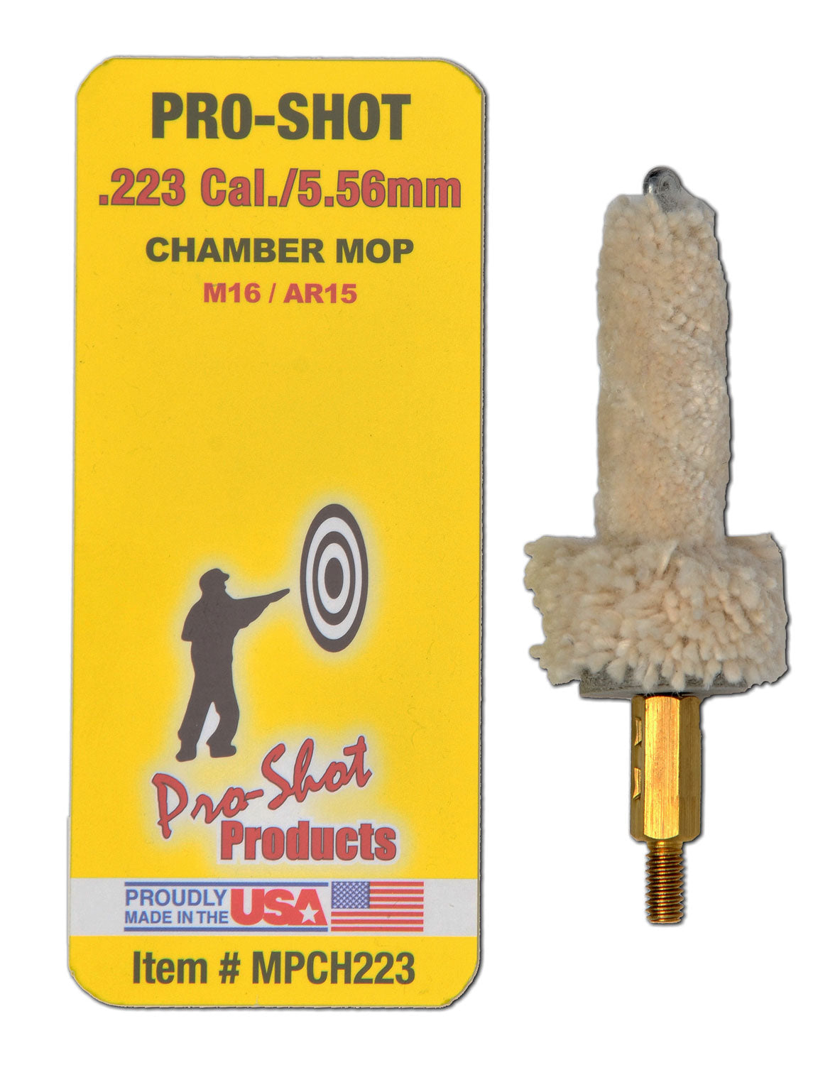 Pro-Shot MPCH223 .223 Rem/5.56x45mm AR Platform Chamber Mop Military Style 100% Cotton #8-32 Thread