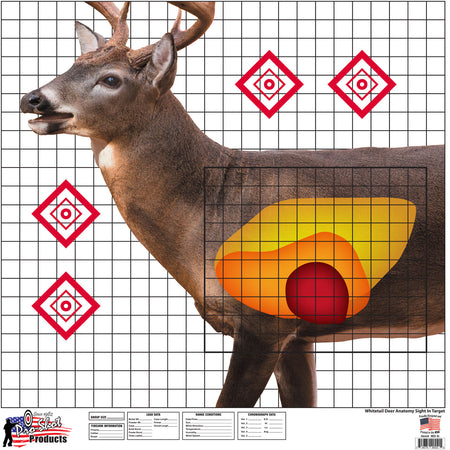 Pro-Shot WDSI5PK Whitetail Deer Sight-In Hanging Paper Targets Multi-Color 25"x25" 5-Pack