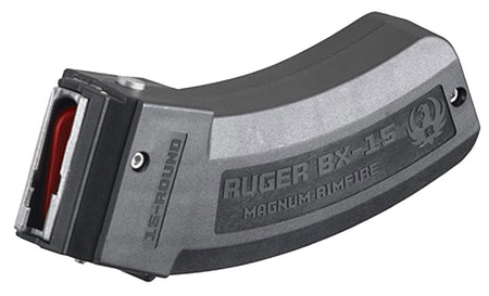 Ruger 90585 BX-15 15-Round 17 HMR/22WMR Fits Ruger American Rimfire/77 Black