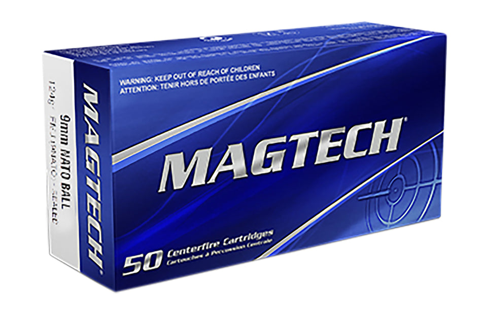 Magtech 9mm Luger / Parabellum Range/Training NATO 124 grain Full Metal Jacket ammunition