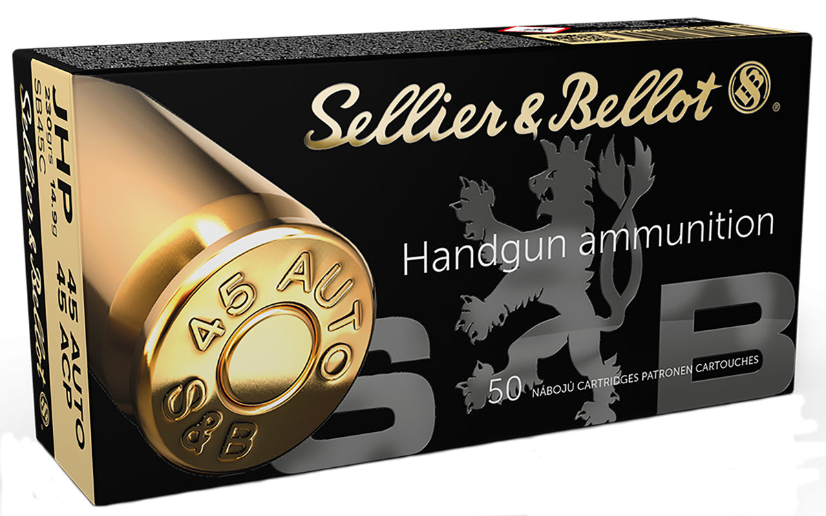 Sellier and Bellot .45 ACP/Auto Handgun 230 grain Jacketed Hollow Point ammunition