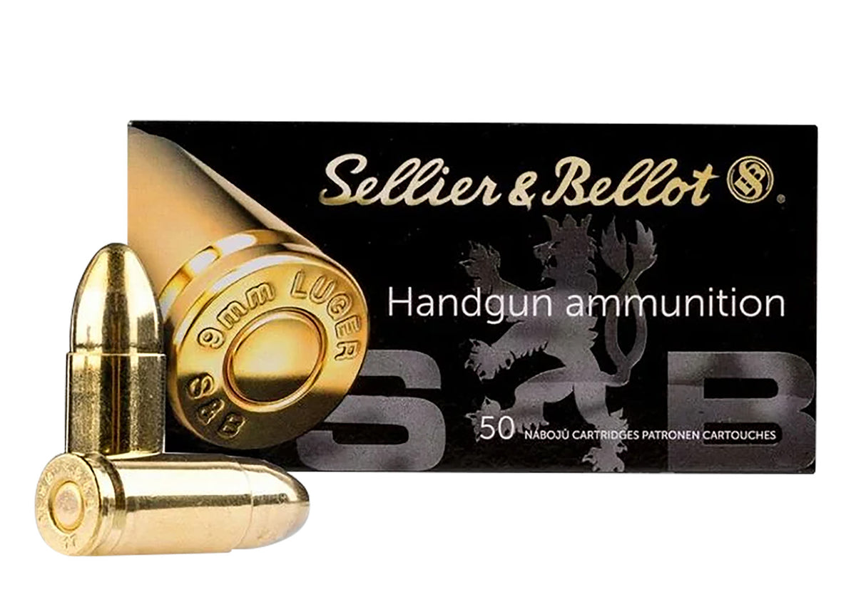 Sellier and Bellot 9mm Luger / Parabellum NATO 124 grain Full Metal Jacket ammunition