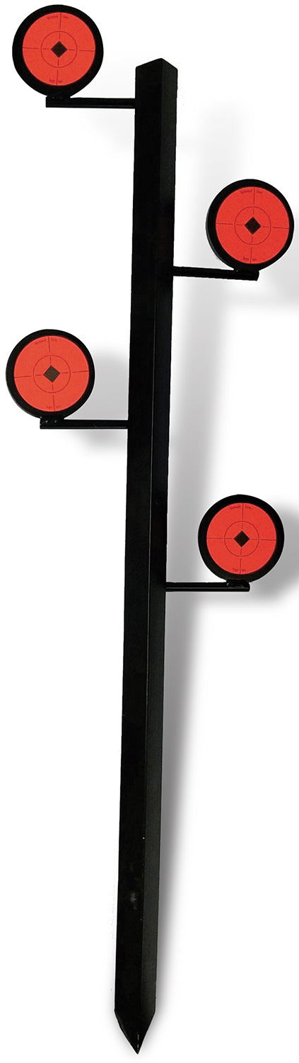 Birchwood Casey 47424 World of Targets Rimfire Pistol/Rifle Dueling Tree Steel Circle Target Black/Orange