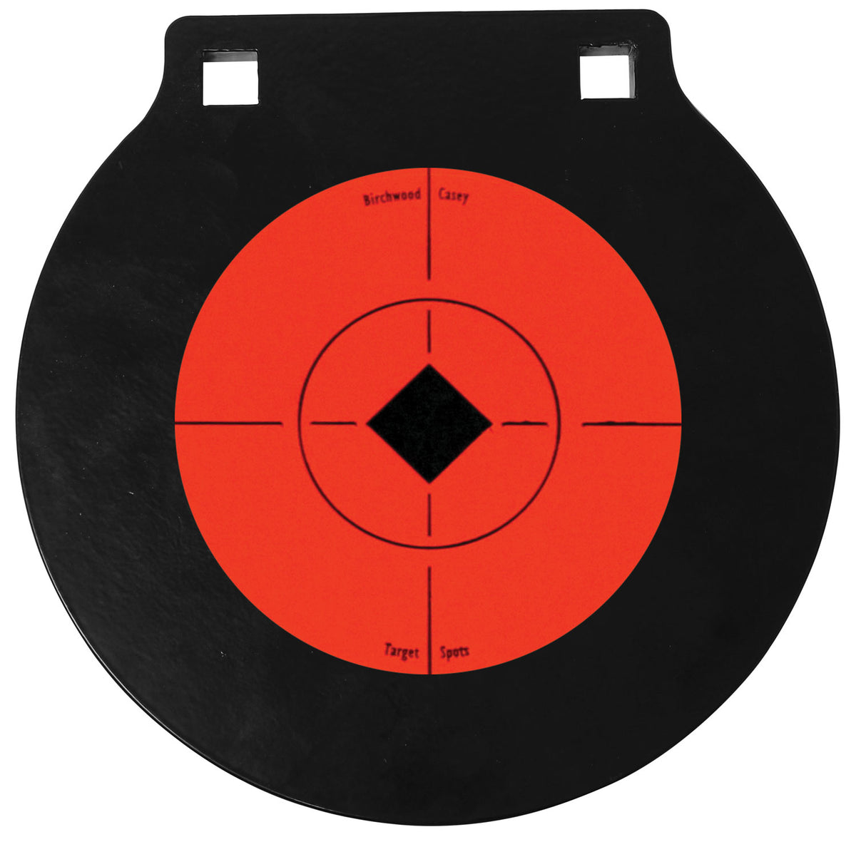 Birchwood Casey 47608 World of Targets 6" AR500 Steel Double Hole Circle Hanging Target Black/Orange