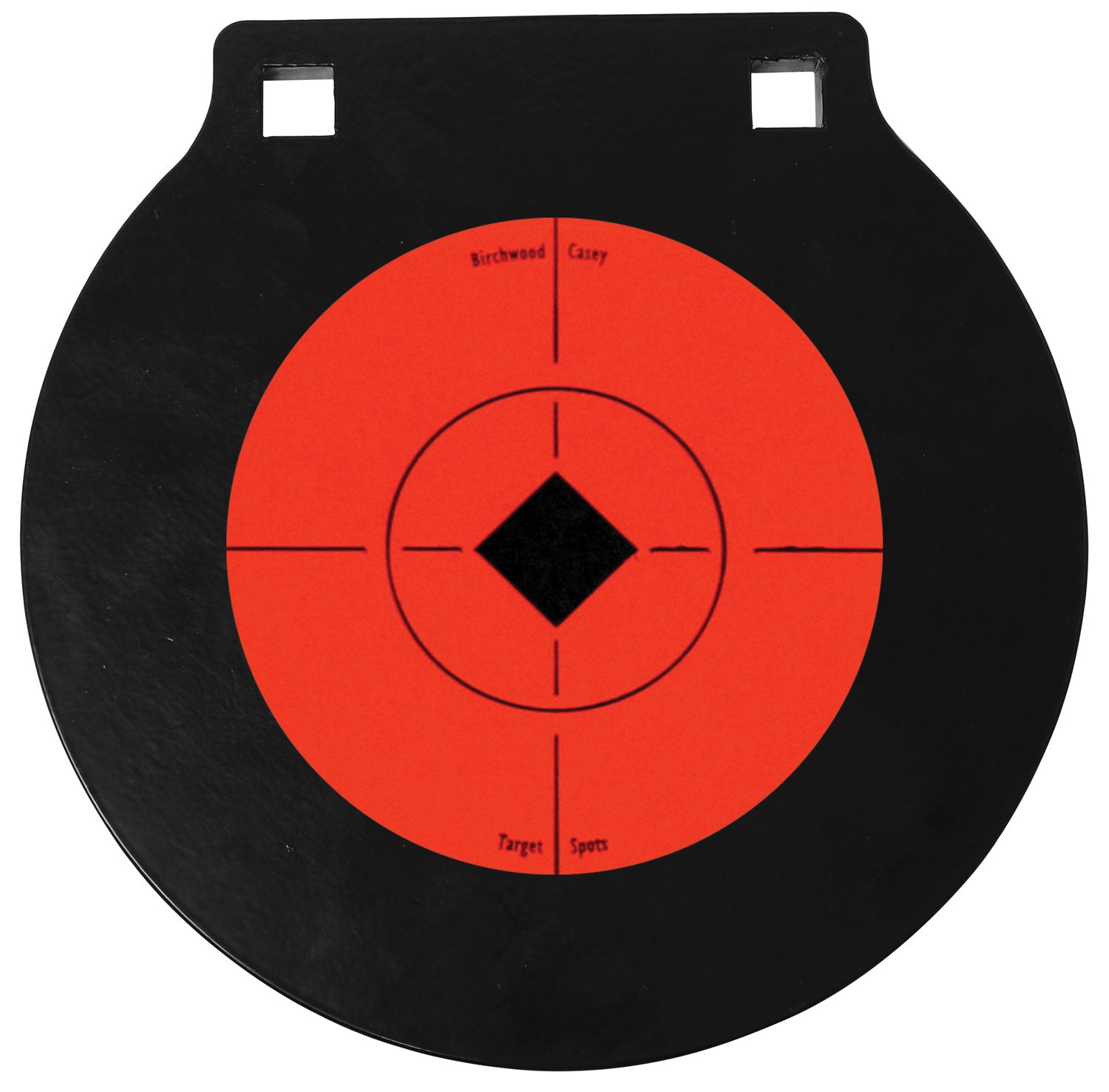 Birchwood Casey 47608 World of Targets 6" AR500 Steel Double Hole Circle Hanging Target Black/Orange