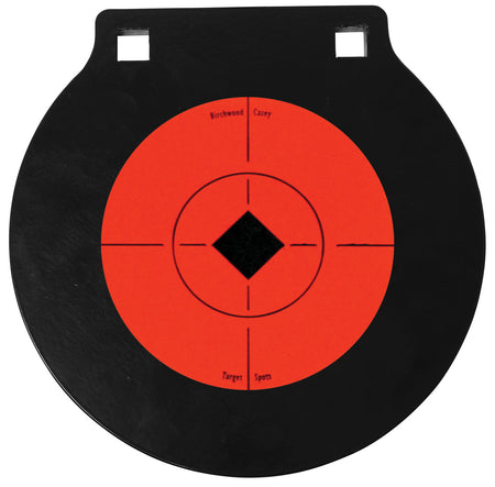 Birchwood Casey 47608 World of Targets 6" AR500 Steel Double Hole Circle Hanging Target Black/Orange