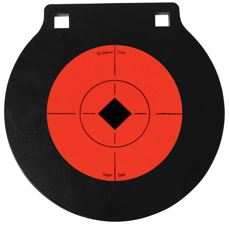 Birchwood Casey 47608 World of Targets 6" AR500 Steel Double Hole Circle Hanging Target Black/Orange