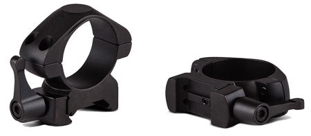 Konus 7410 30mm Medium Quick Release Steel Scope Rings Matte Black Weaver Picatinny Rail 0 MOA