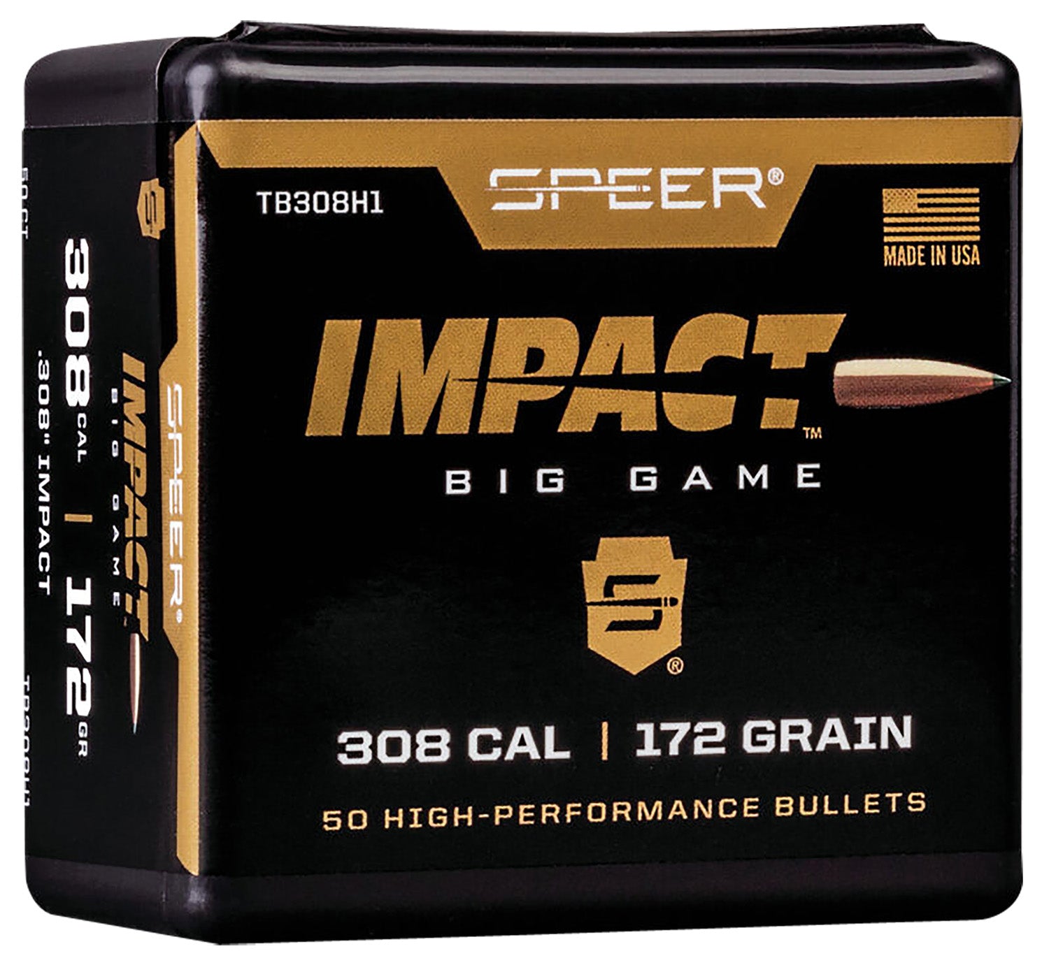 Speer Impact 30 Caliber 172 Grain Tipped Plated Bullets 50/Box