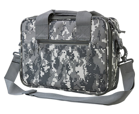 NcStar CPDX2971D VISM Digital Camo Double Pistol Bag with Mag Pouches, Lockable Zippers & Padded Handle